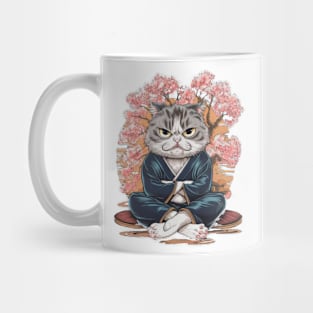 Sullen Cat Japanese Art Print Mug